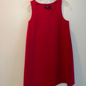 Red wool shift dress